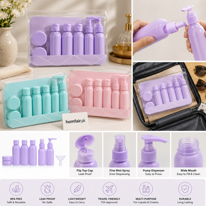 Portable Refillable Travel Containers Kit Travel Bottles Set for Toiletries