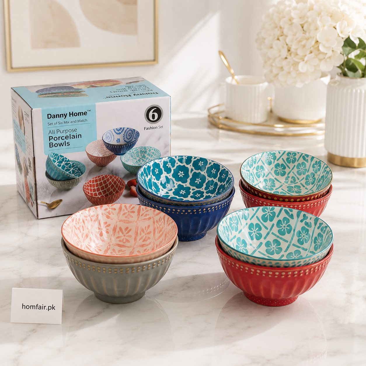 Danny Home 3.5 Inch Ceramic Bowls – 6 Pieces Set