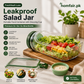 FreshVault Luxe Leakproof Salad Jar – Portable Food Container with Dressing Cup Premium On-the-Go Meal Bottle