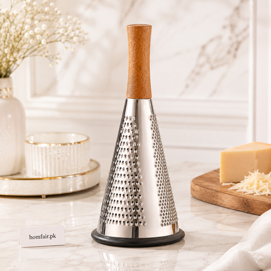 Limon Stainless Steel 3-Sided Grater with Wooden Handle