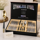 Premium 24-Piece Stainless Steel Cutlery Set with Gift Box