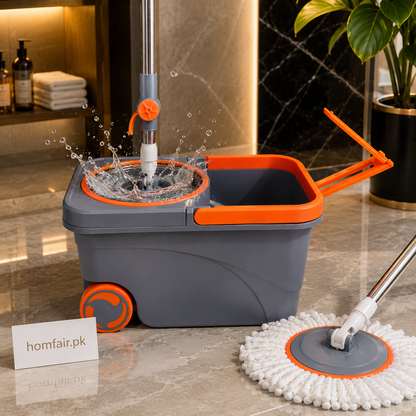 360° Spin Mop Bucket Cleaning System with Wheels