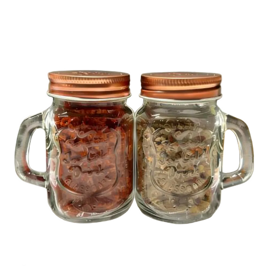 Premium Glass Castor Set of 2 – 120ml Elegant Condiment & Serving Jars