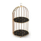 2-Tier Golden Vanity Cage Luxury Metal Organizer for Makeup Perfume & Home Decor
