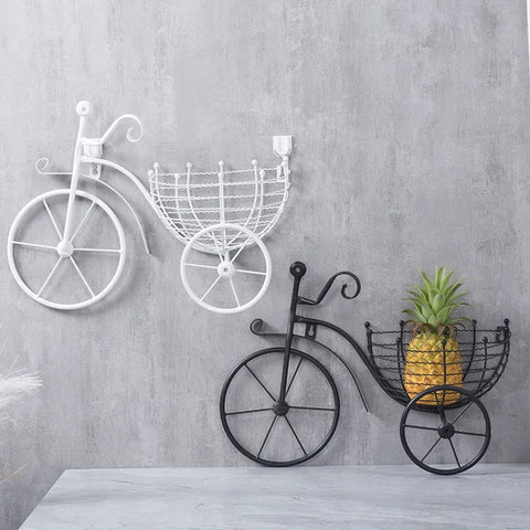 Bicycle Design Wall Basket for Home Decoration | Luxury Floral Wall Decor