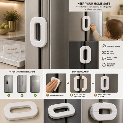 Premium Refrigerator Door Handle Safety Lock Child Proof Fridge Lock