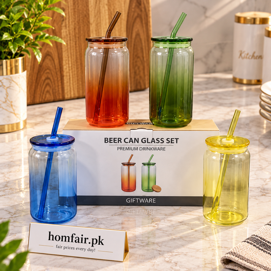 Danny Home Premium Colored Coke Glass Set – 4-Piece Stylish Beverage Collection for Dining & Entertaining