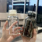 Transparent Glass Water Bottle with Straw Leakproof Drinkware