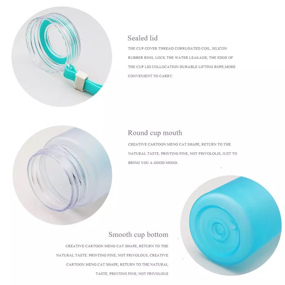 Hello Master Frosted Style Glass Bottle Cute Hydration Bottle