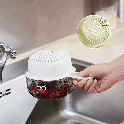Cute Duck Mini Fruit and Vegetable Drain Basket with Handle