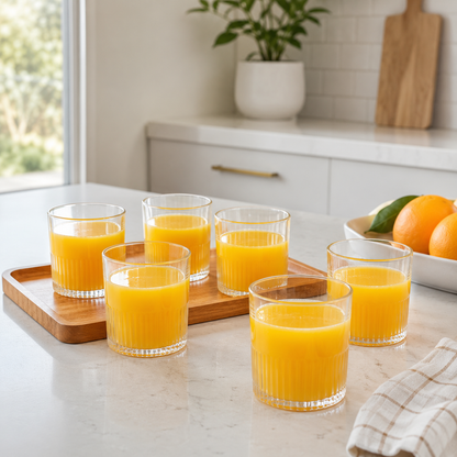 Limon EssentialServe 2445 Glass Set Ribbed 6 Pieces