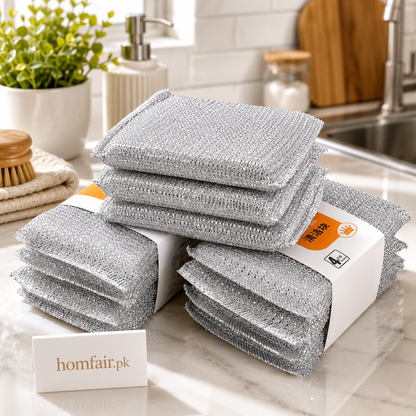 Non-Scratch Kitchen Cleaning Scrub Pads – Heavy Duty Dish Washing Sponge (4 Pcs)