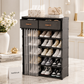 Curtain Shoe Rack with Double Drawer Multi-Layer Dustproof Shoe Storage Cabinet