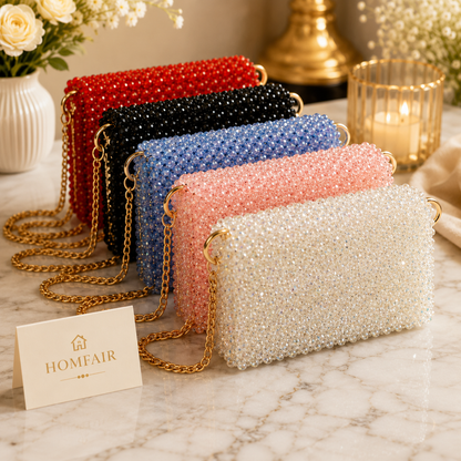 Luxury Handmade Crystal Beaded Clutch Bag