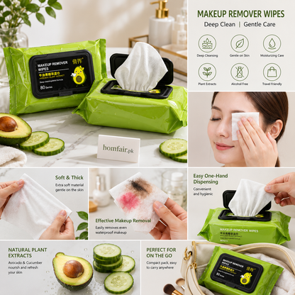 Makeup Remover Wipes – Deep Cleansing Facial Wipes (80 Sheets)