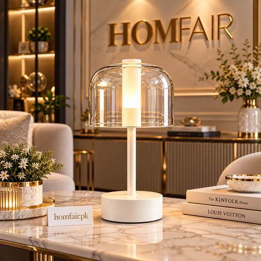 Pearl Glow Glass Table Lamp