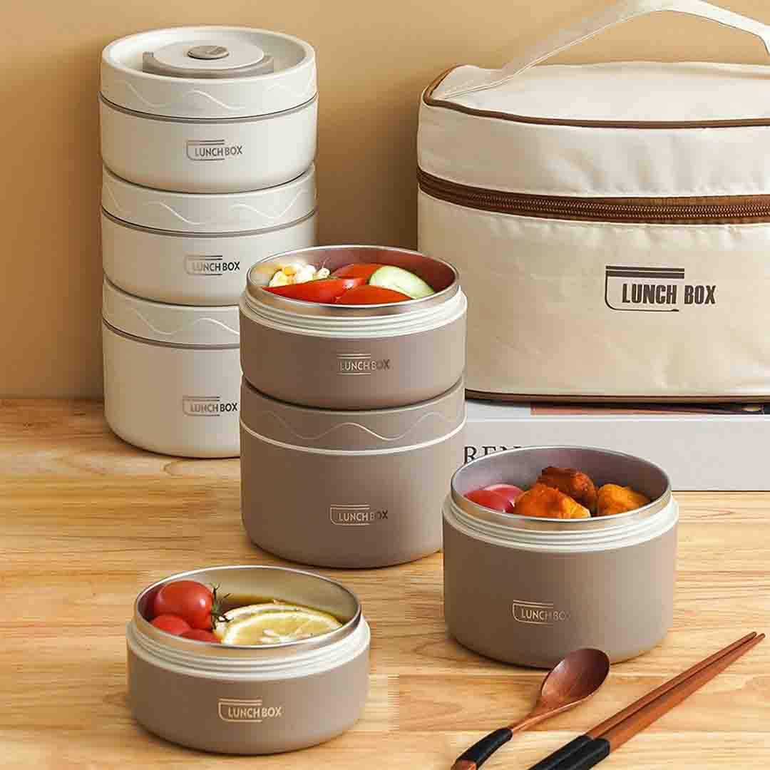 Portable Lunch Box with Insulated Bag Food Storage Container