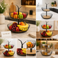 Premium 2-Tier Metal Fruit Basket Stand – Modern Kitchen Countertop Organizer