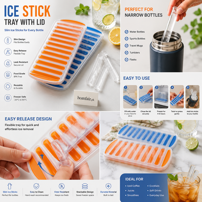 Stick Ice Cube Tray with Lid – Easy Release Ice Stick Mold