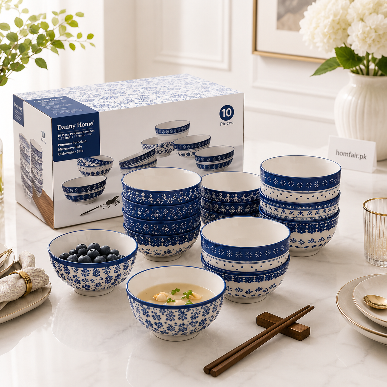 Danny Home 10Pcs Bohemian Bowl Set – 4.75 Inch