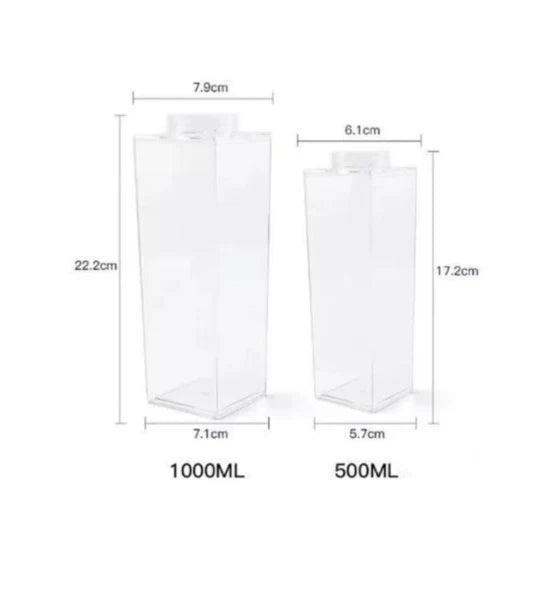 Transparent Milk Bottle Portable Acrylic Juice and Detox Water Bottle