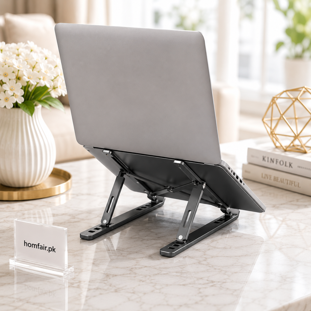 Adjustable Aluminum Laptop Stand – Foldable Ergonomic Laptop Holder