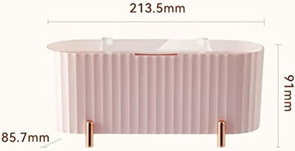 Luxury Cotton Pad & Cosmetic Organizer Box with Transparent Lid