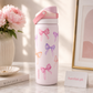 Owala Multicolor Pink Bows Water Bottle – Insulated Bottle 32oz