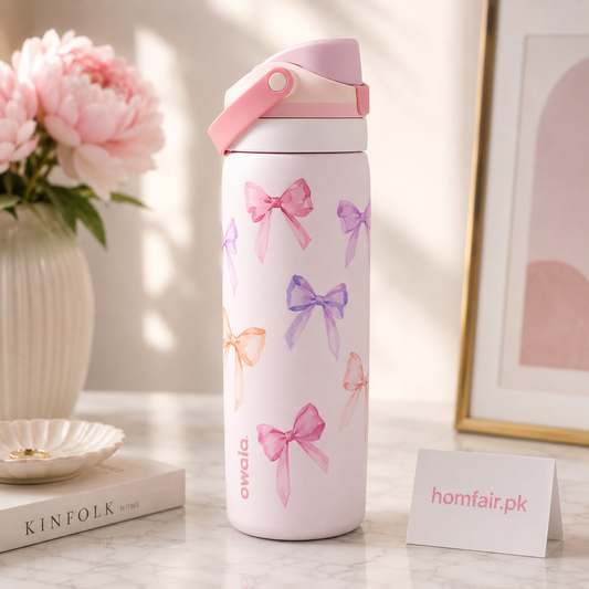 Owala Multicolor Pink Bows Water Bottle – Insulated Bottle 32oz