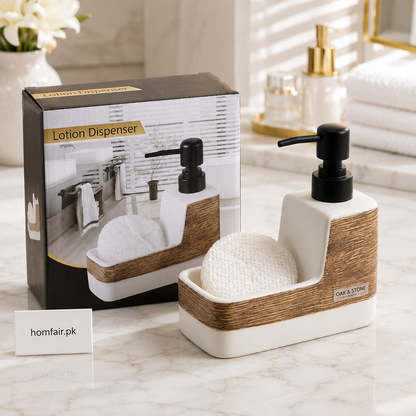 Luxury Soap Dispenser with Sponge Holder Bathroom & Kitchen Sink Organizer