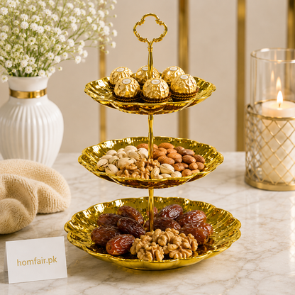 3-Tier Gold Dessert & Serving Stand