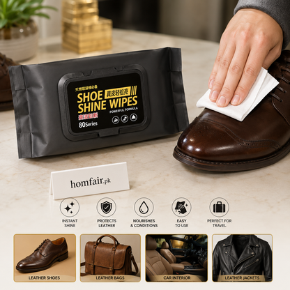 Shoe Shine Wipes Leather Cleaning Wipes (80 Sheets)