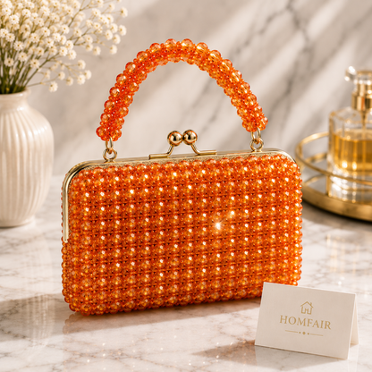 Luxury Handmade Crystal Beaded Clutch Bag