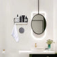 Luxury Nordic Wall Basket Shelf with Wooden Hooks | Modern Metal Storage Organizer Rack