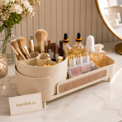 Premium Makeup & Skincare Organizer with Multi-Compartment Storage