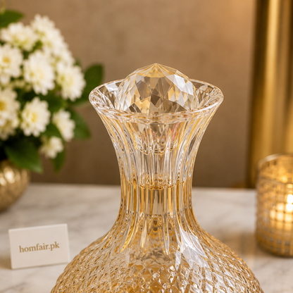 Premium Revolving Glass Decanter Set with 6 Whiskey Glasses