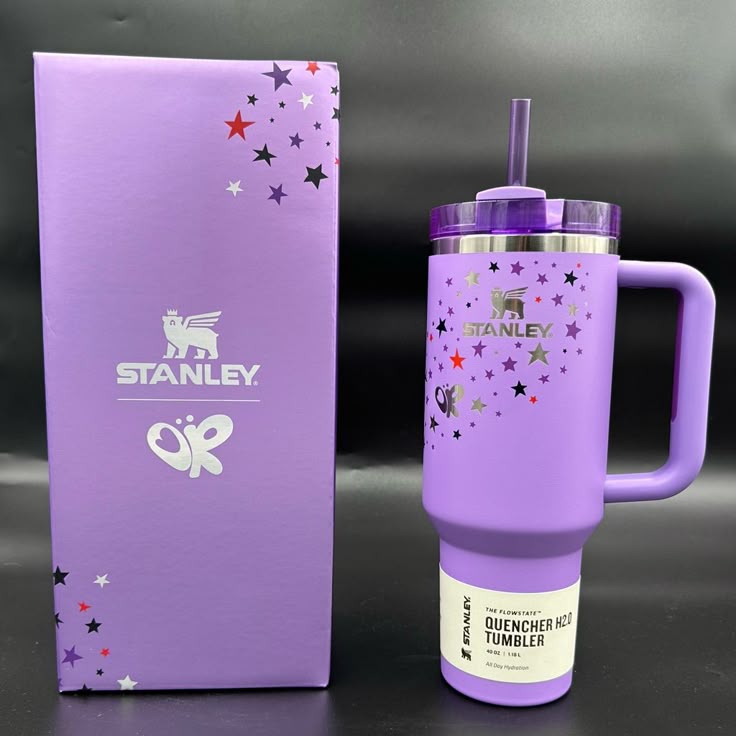 Stanley X OPI Olivia Purple Star Tumbler 40oz Limited Eidition Quencher H2.0 With Straw