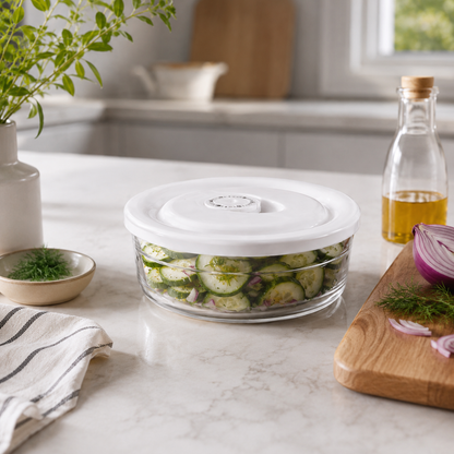 Limon 1230 Vacuum Glass Bowl Set with Dated Lid 3-Piece
