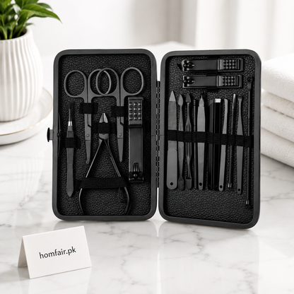 Professional 18-Piece Manicure & Pedicure Set with Travel Case