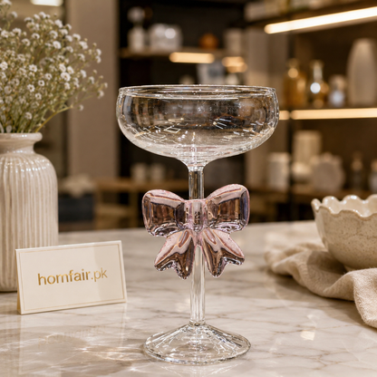 Luxury Bow Stem Coupe Glass – Elegant Cocktail & Dessert Glass