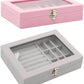 Luxury Glass Top Velvet Jewelry Organizer Box