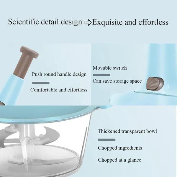 Manual Push Chopper Quick Vegetable Cutter