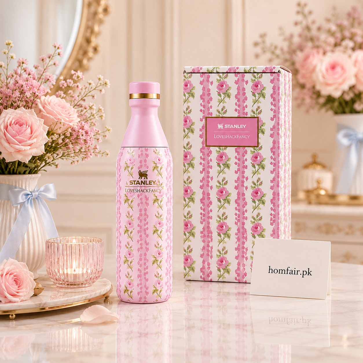Stanley x LoveShackFancy Everblooming Rosettes All Day Slim Bottle - 16oz