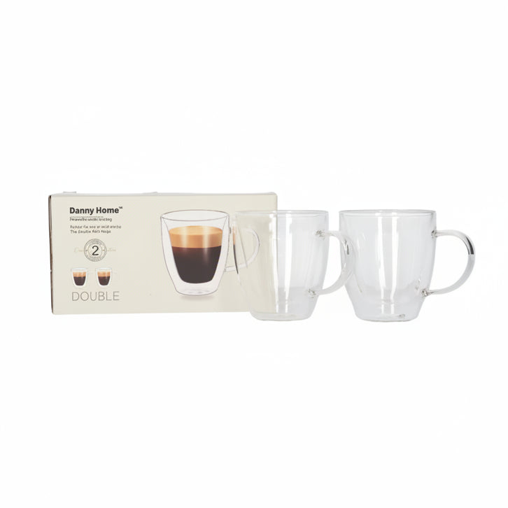 2-Piece Double Wall Mug Set 80ml – Premium Tea & Coffee Drinkware