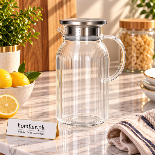 Danny Home Elegant Borosilicate Glass Teapot – 1450ml Premium Tea Brewing & Serving Pot for Home Entertaining
