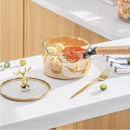 Heatproof Glass Sauce Pot Borosilicate Cooking Pot for Kitchen