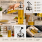 Premium Glass Oil Dispenser Bottle with Stainless Steel Auto Flip Pour Spout – 450ml