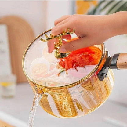 Heatproof Glass Sauce Pot Borosilicate Cooking Pot for Kitchen
