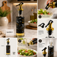 Premium Marble Glass Oil Dispenser Bottle with Gold Pour Spout – 300ml
