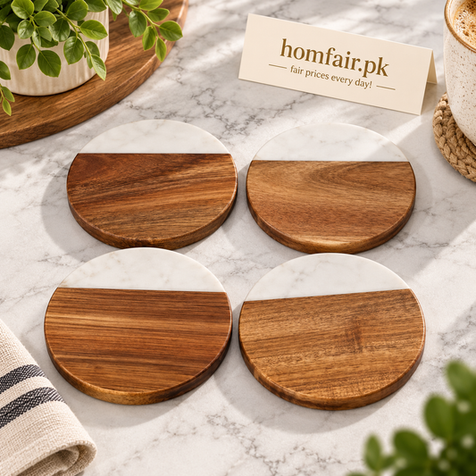 Danny Home Elegant 4-Piece Tray Set – 10 × 10 × 1cm Premium Serving & Kitchen Organization Collection
